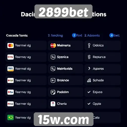 Comparativo de métodos de pagamento no 2899bet